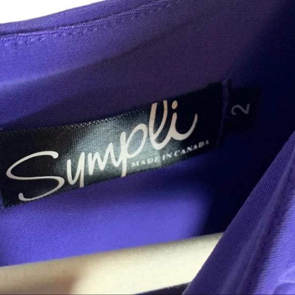 Sympli Canada Women’s Purple Casual Professional Dress Size 2  Comfort Stretch - Picture 4 of 11